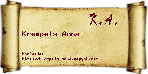 Krempels Anna névjegykártya